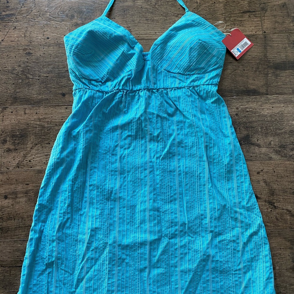 Mossimo Teal tie back halter dress
